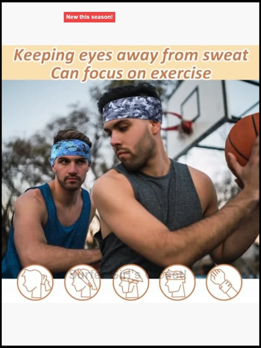 24 Pack Non Slip Moisture Wicking Sports Headbands for Running Hiking Yoga